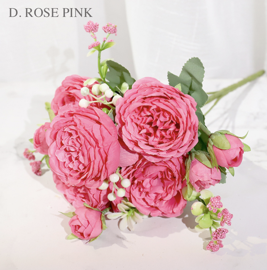 Silk Peony Artificial Flowers - 5 Colours - Jasmine and Jade Interiors