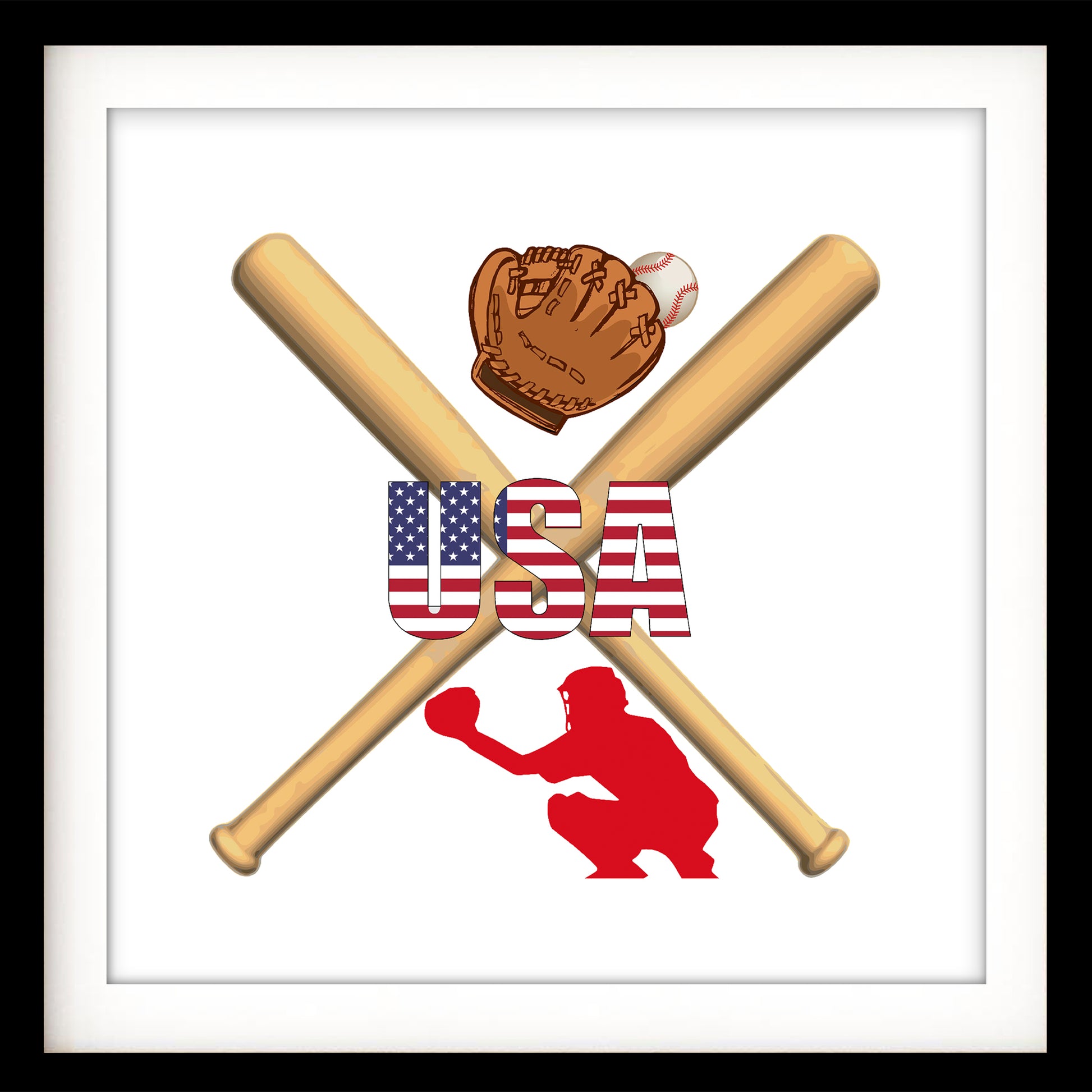 USA Baseball Art Print - Jasmine and Jade Interiors