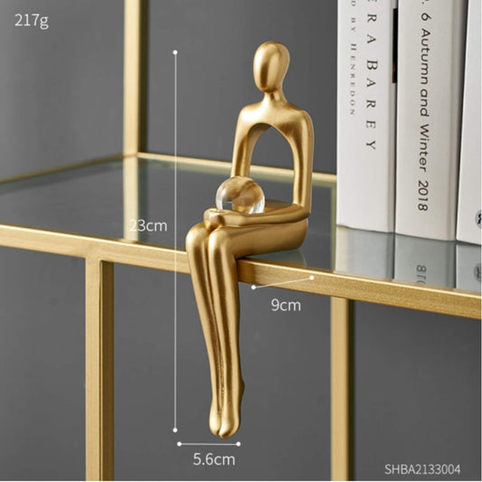 Nordic Gold Figurine's - Abstract Bookshelf Decor Figurines - Jasmine and Jade Interiors