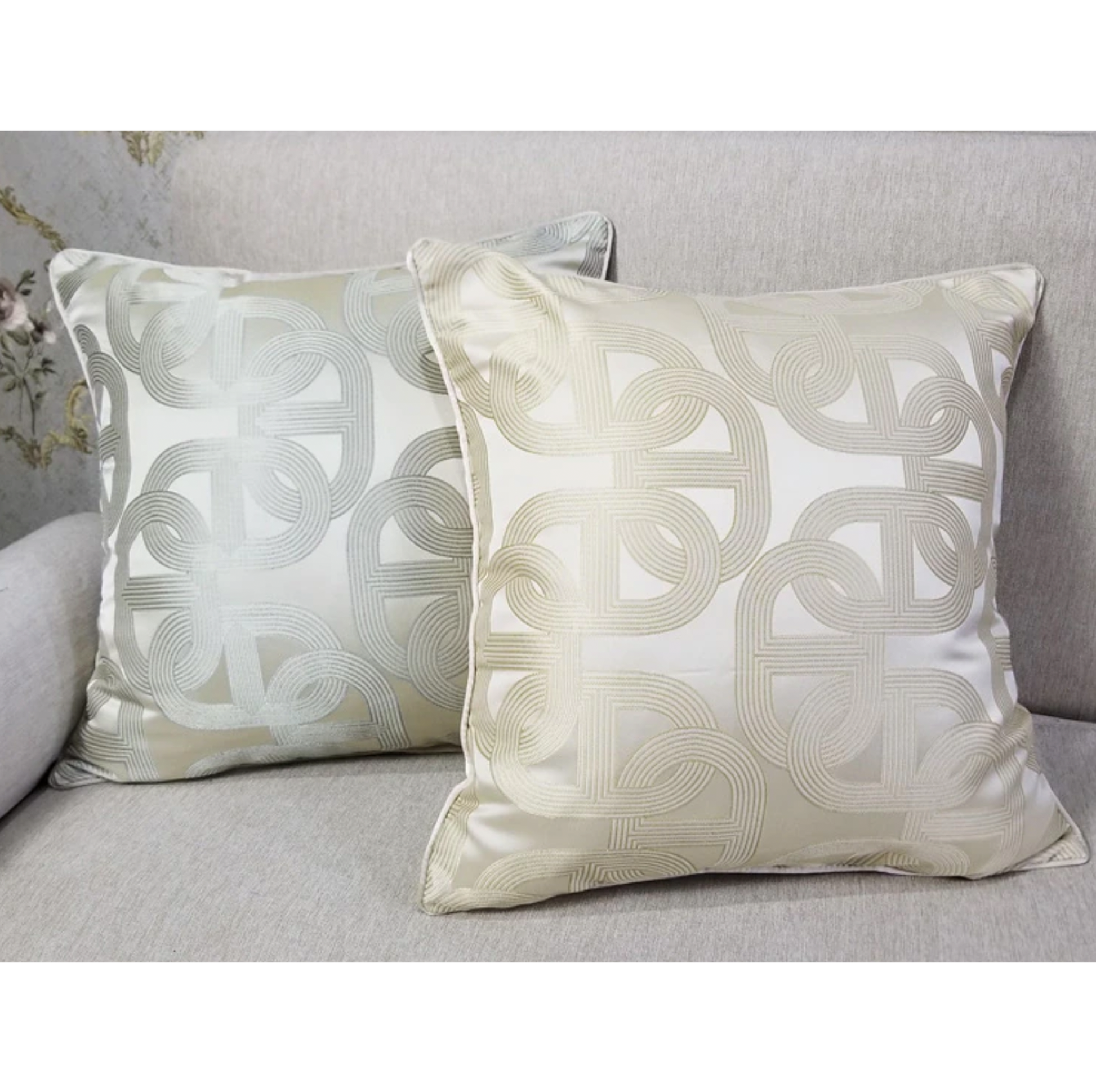 Luxury Geometric Cushions - 3 Colours - 45 x 45cm - Jasmine and Jade Interiors
