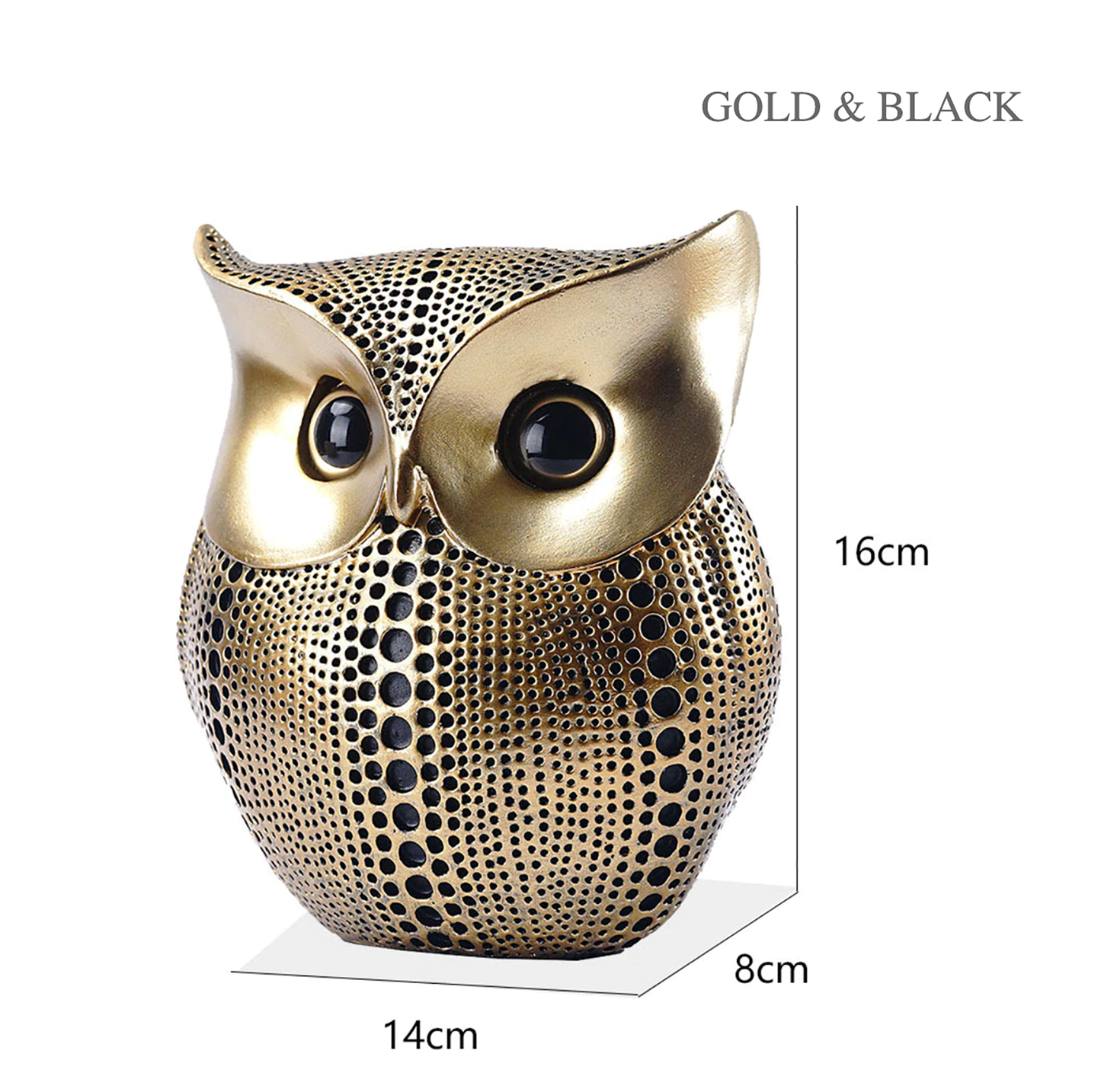 Golden Owl Sculpture's - Jasmine and Jade Interiors