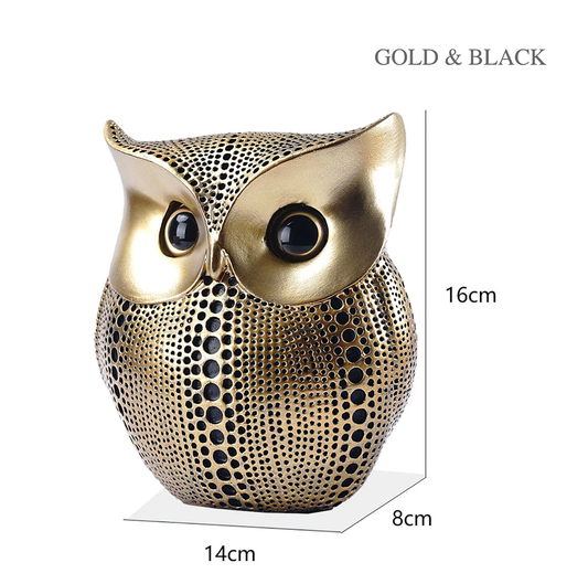 Golden Owl Sculpture's - Jasmine and Jade Interiors