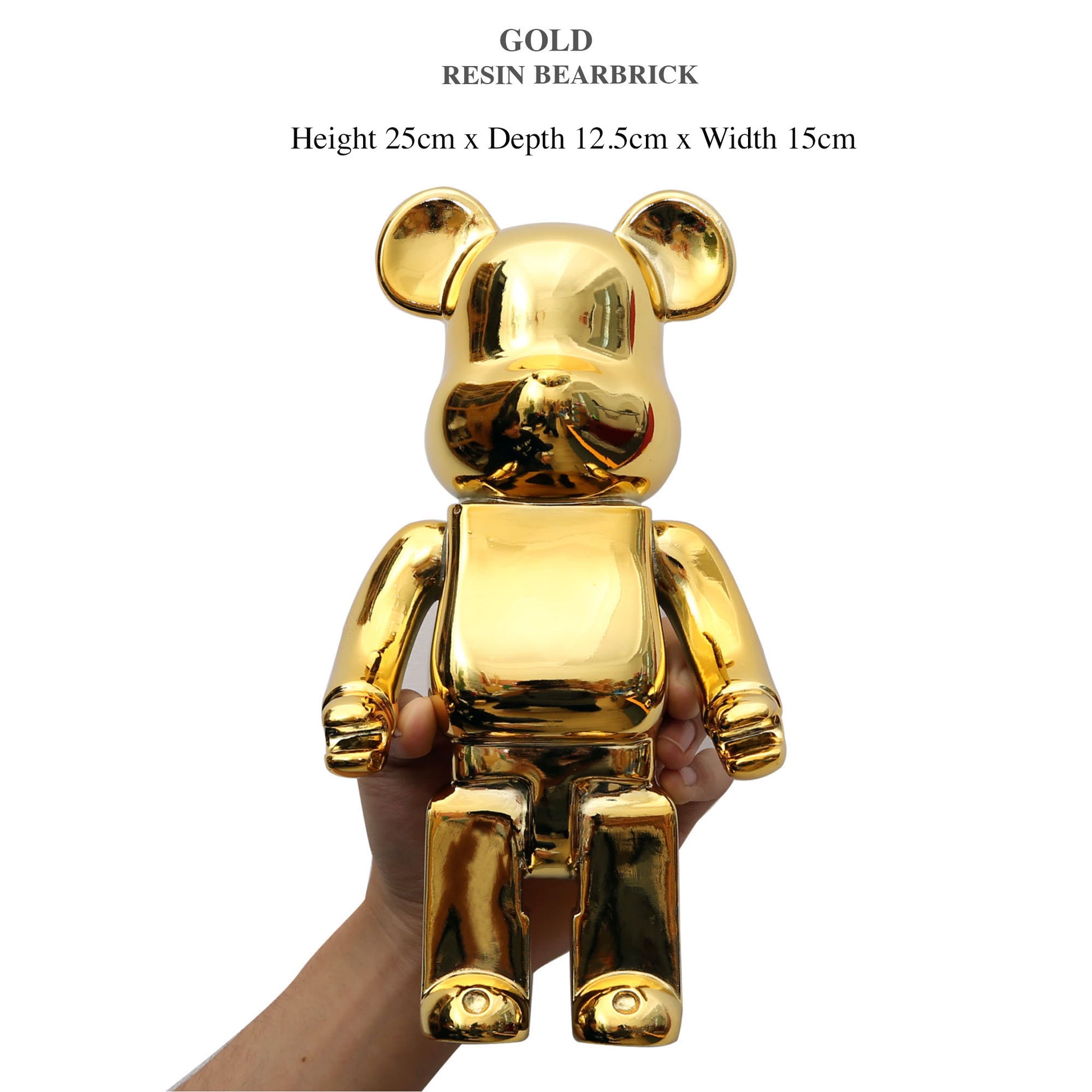 Bearbricks metallic kids ornament, teddy bear. Available in Silver and gold. More colours