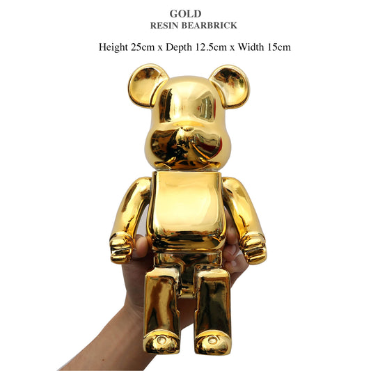 Bearbricks metallic kids ornament, teddy bear. Available in Silver and gold. More colours
