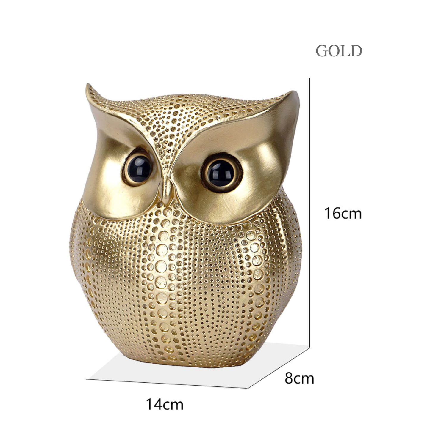 Golden Owl Sculpture's - Jasmine and Jade Interiors