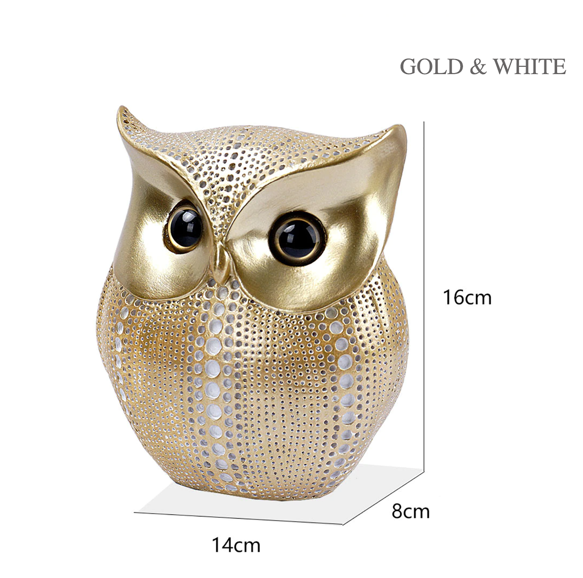 Golden Owl Sculpture's - Jasmine and Jade Interiors