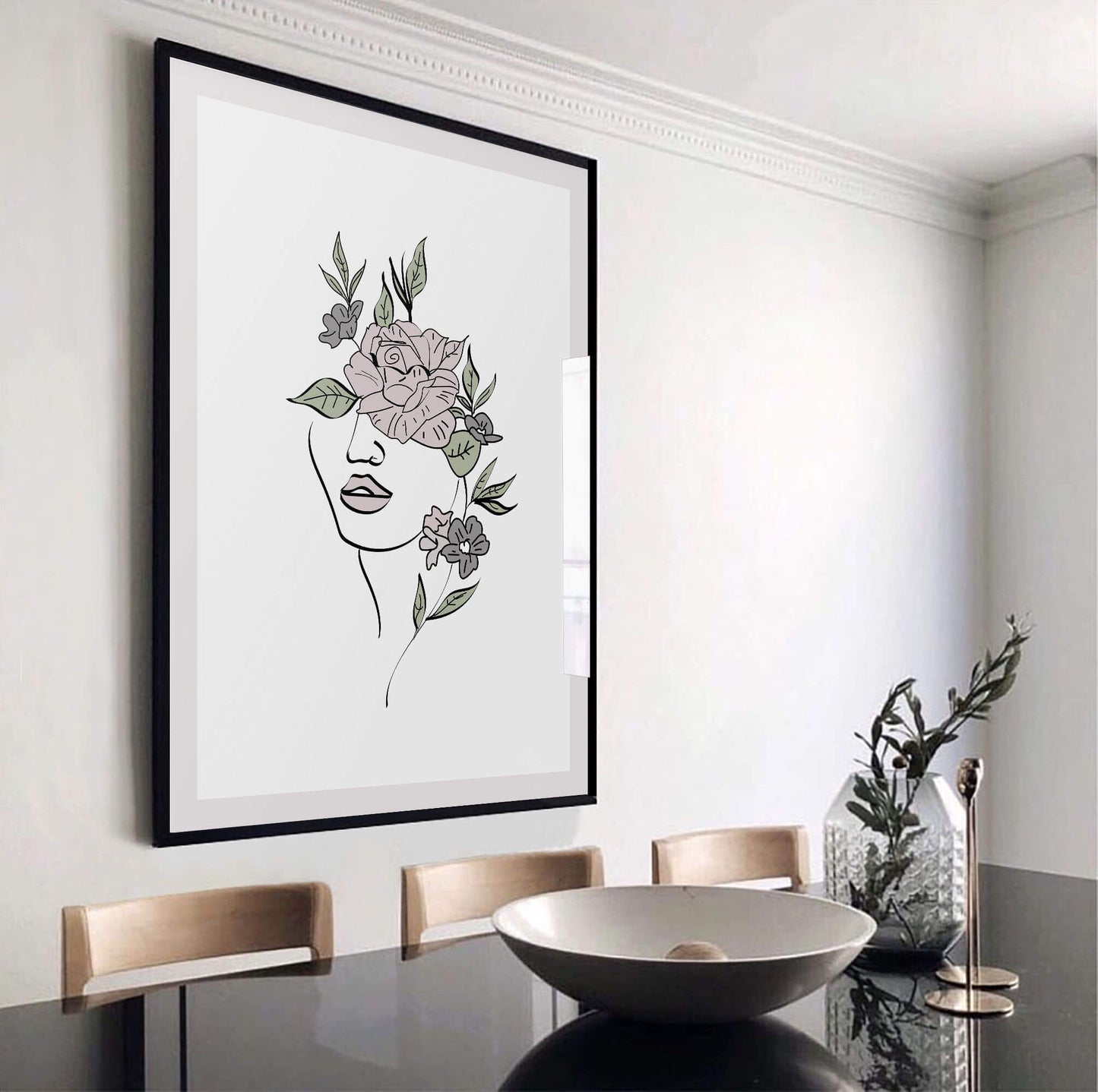 Boho Flower Lady Art Print
