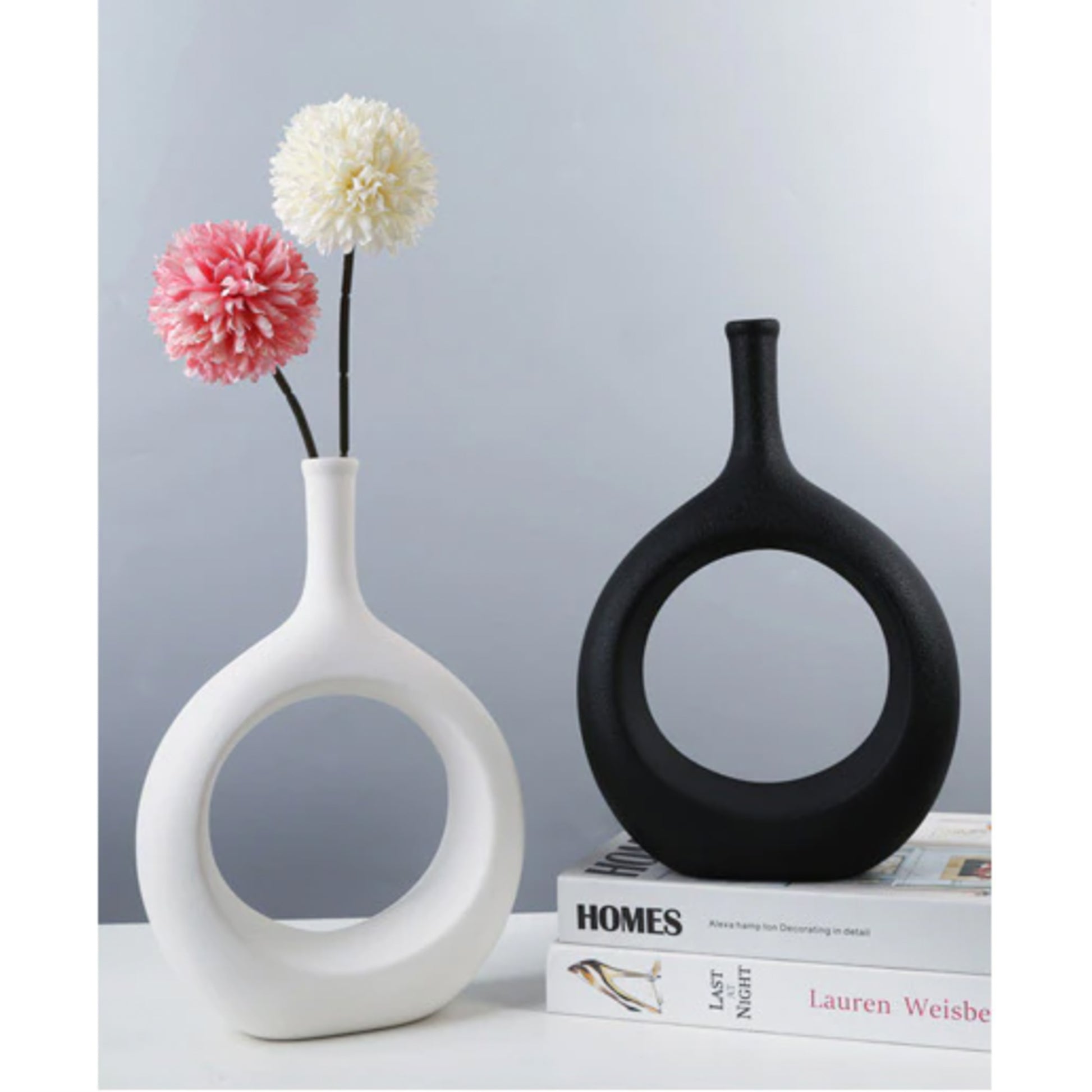 Boho Decor Black or White Vases - Jasmine and Jade Interiors