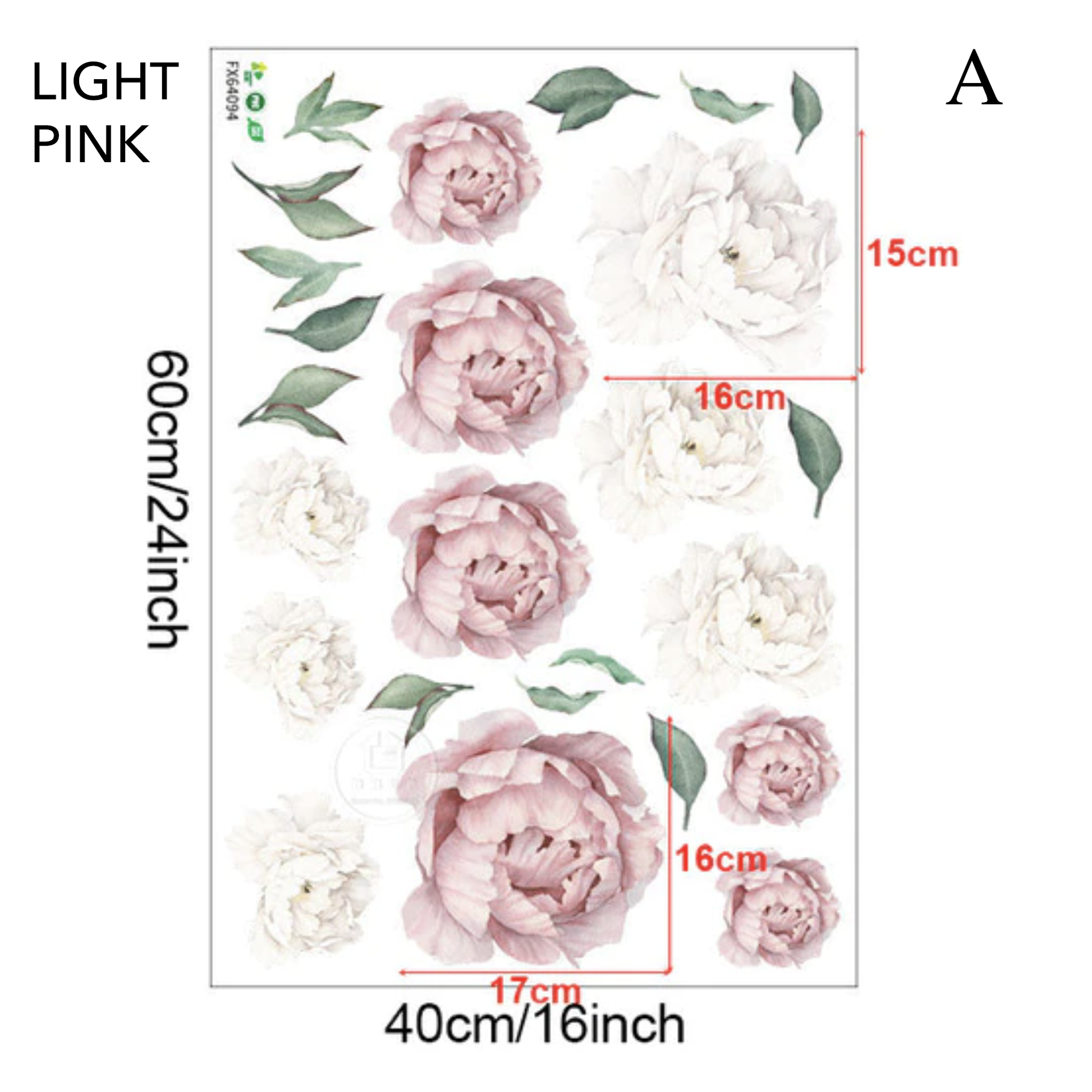 Peony Flower Wall Decals - 2 Colours - Jasmine and Jade Interiors