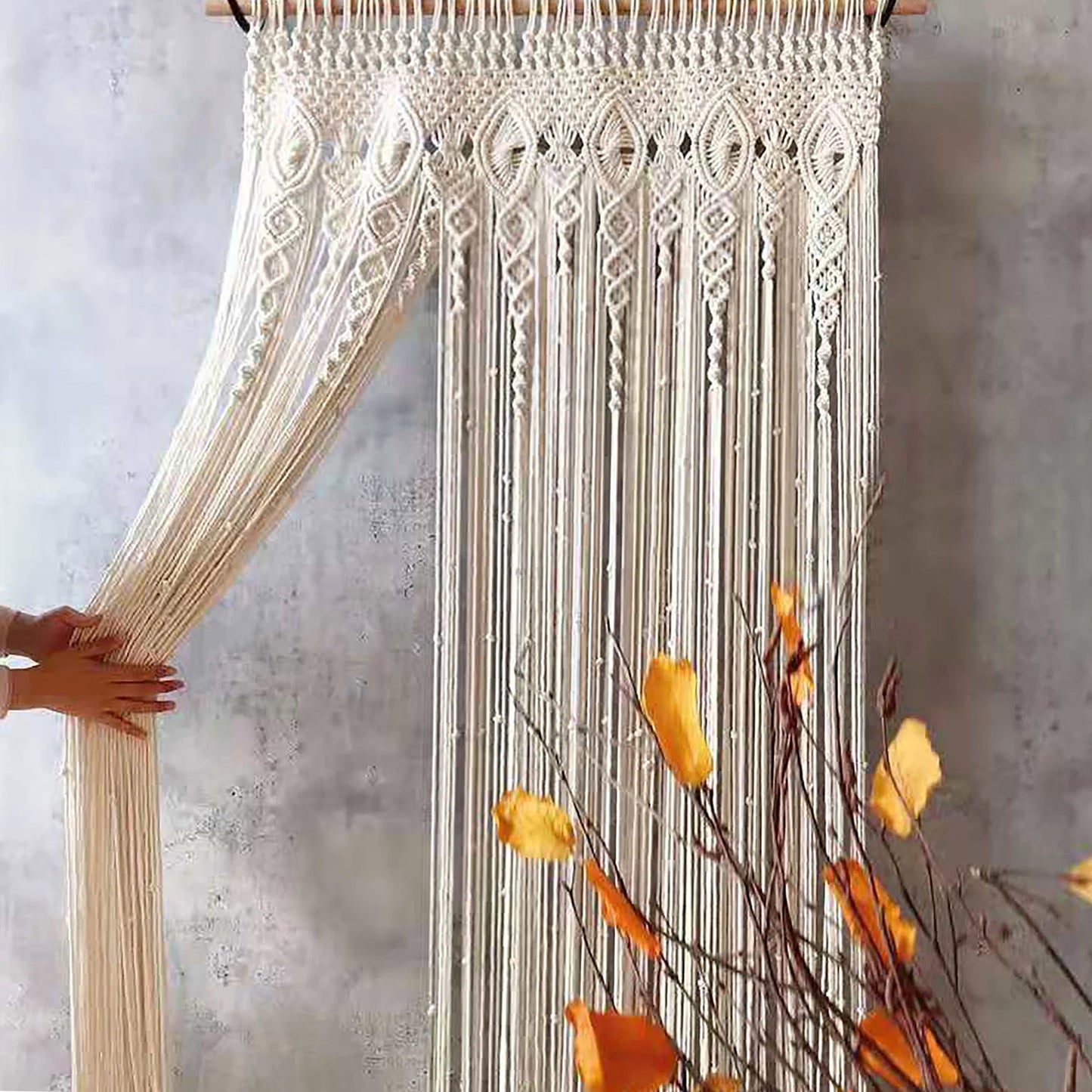 Peace Boho Macrame Tapiz Borla Cortina