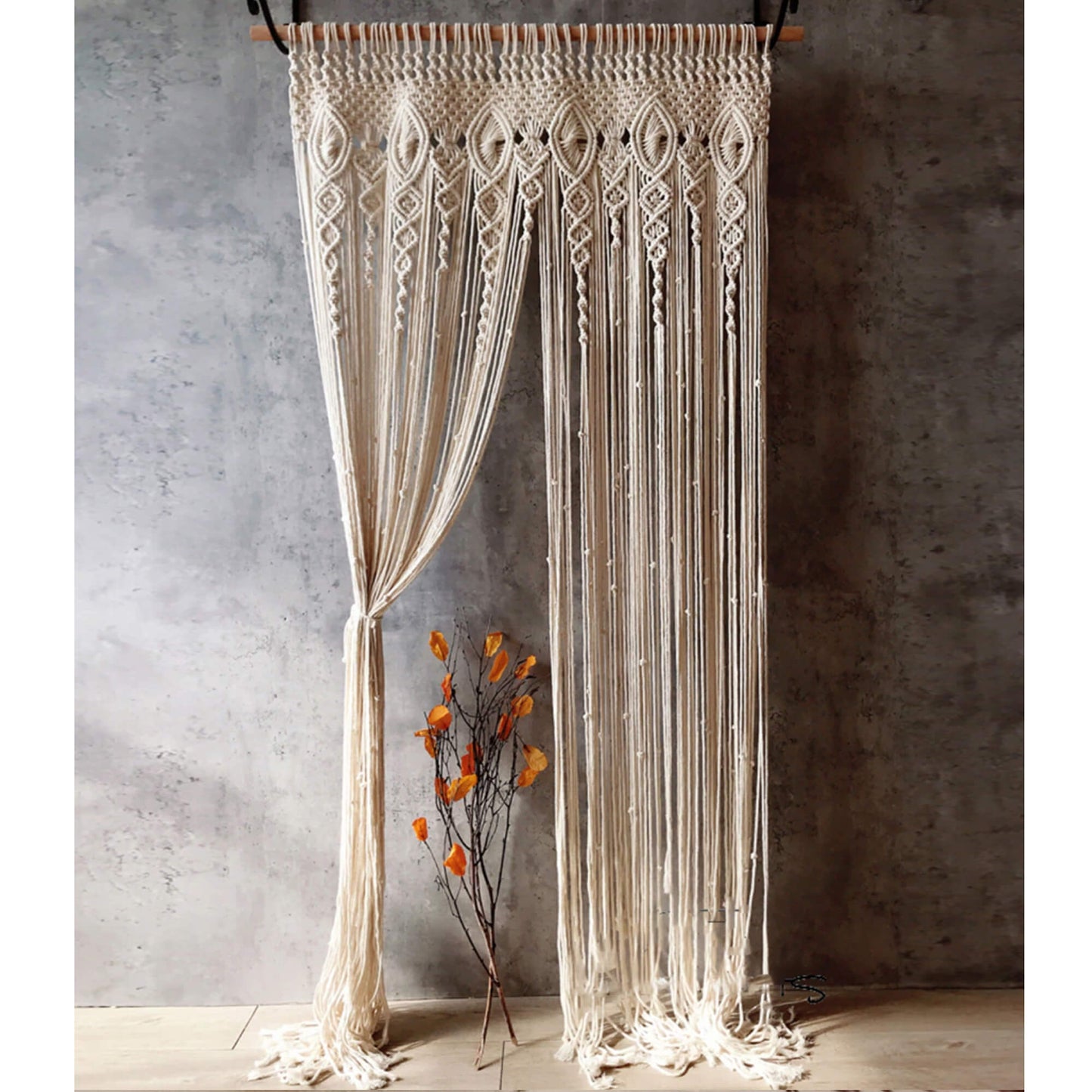 Peace Boho Macrame Tapiz Borla Cortina