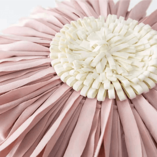 Blush pink flower cushion