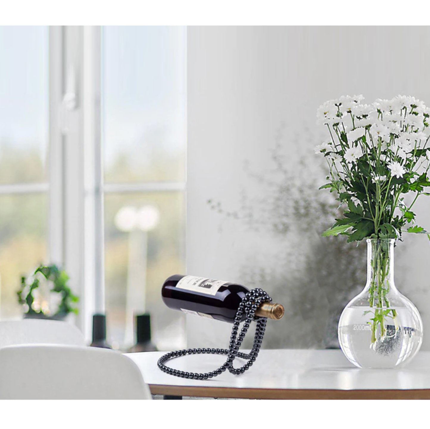 Floating Pearl Wine Bottle Holder - Jasmine and Jade Interiors