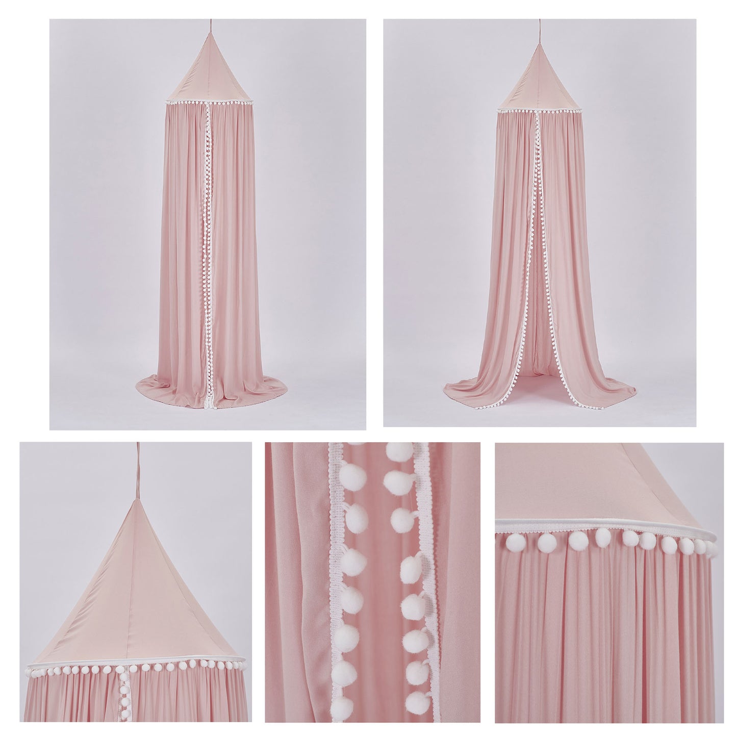 Pompom Bed Canopy - 3 Colours - Jasmine and Jade Interiors