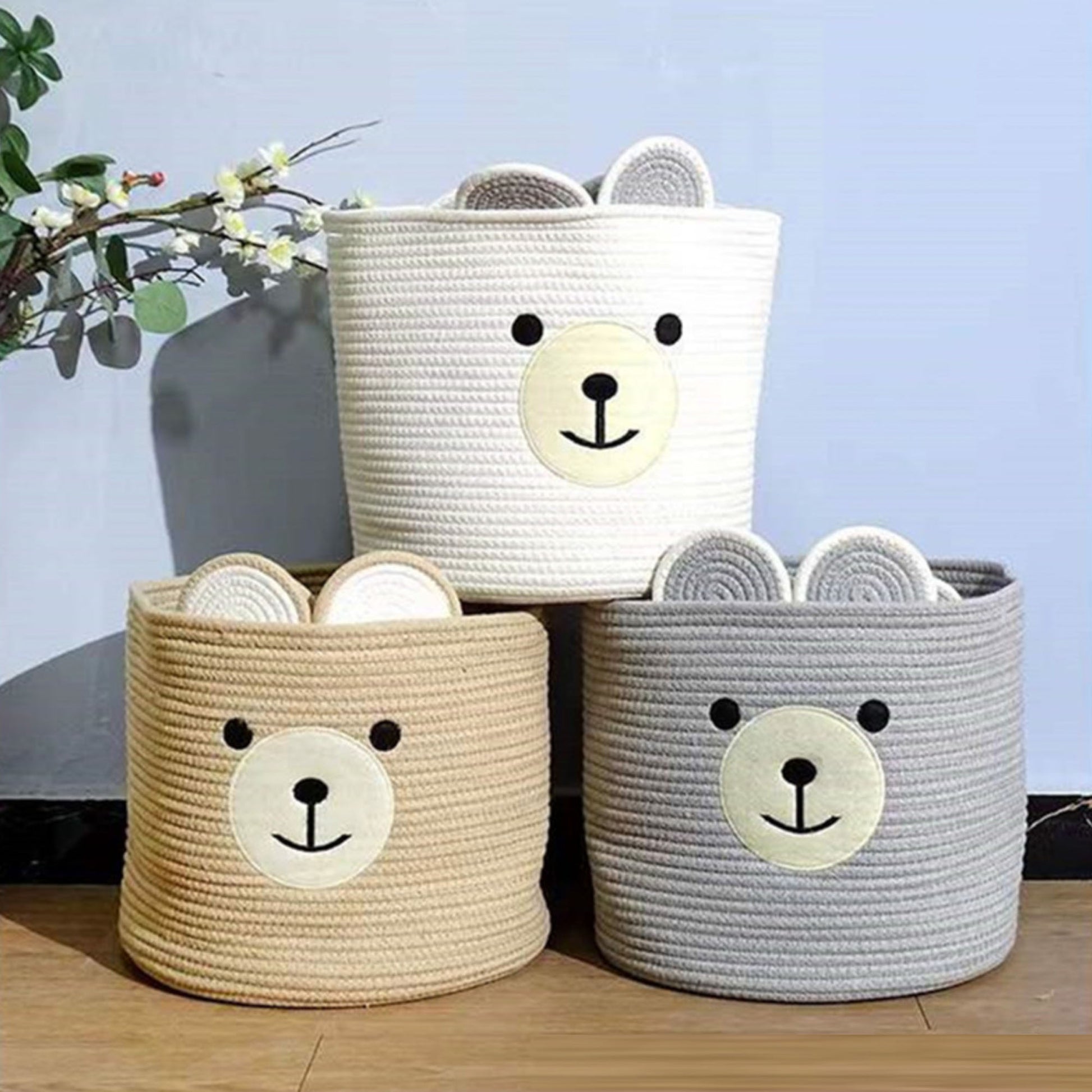Cute Teddy Bear Storage Baskets
