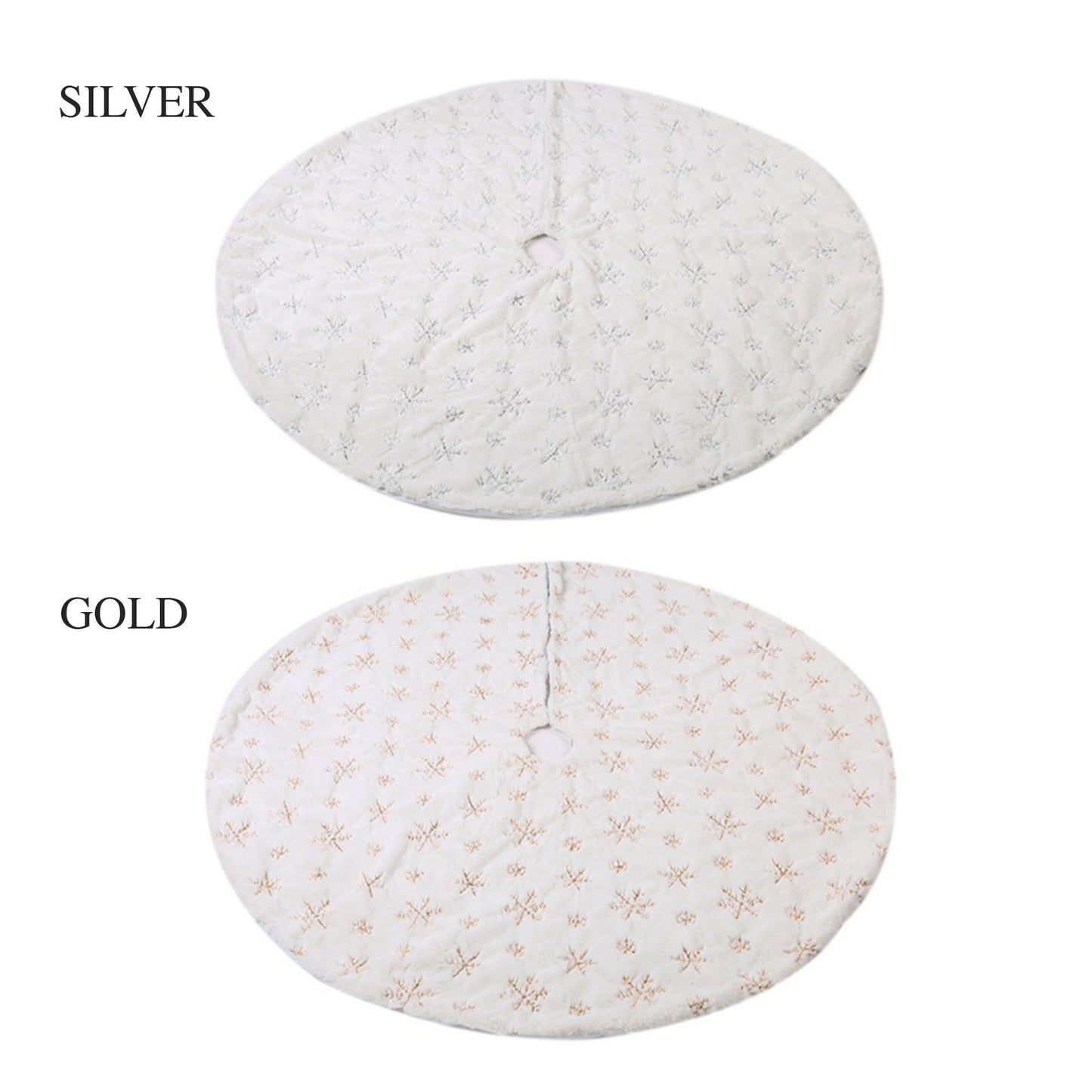 Christmas Tree Skirt - Snowflake Sparkle - Gold or Silver