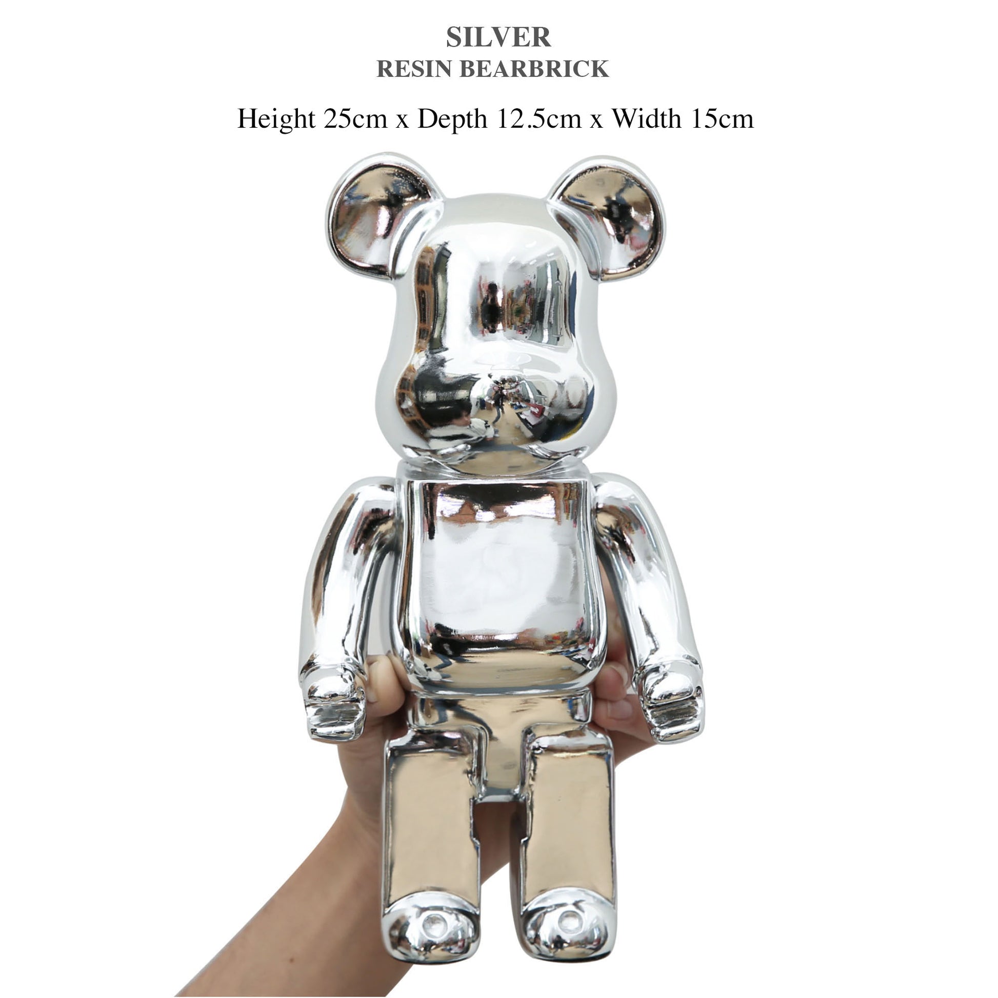 Bearbricks metallic kids ornament, teddy bear. Available in Silver and gold. More colours