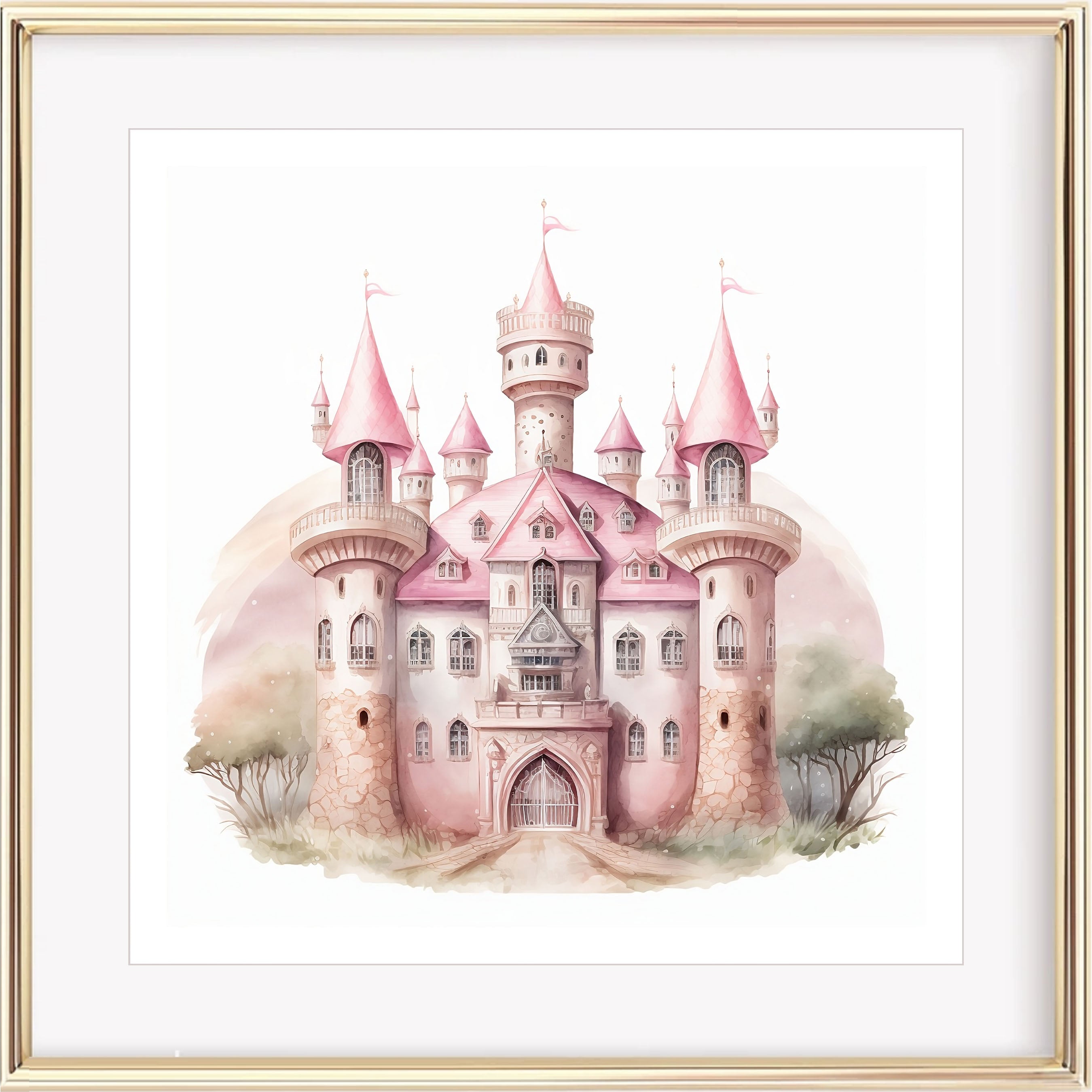 Princess Castle Art Print | Museum-Quality Poster | Nursery & Kids Room ...