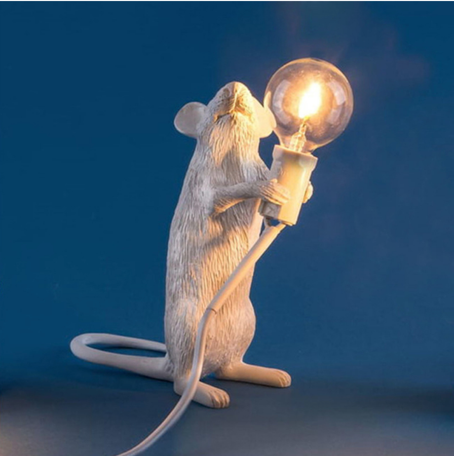 Nordic White, Black or Gold Mice Table Lamps - Jasmine and Jade Interiors