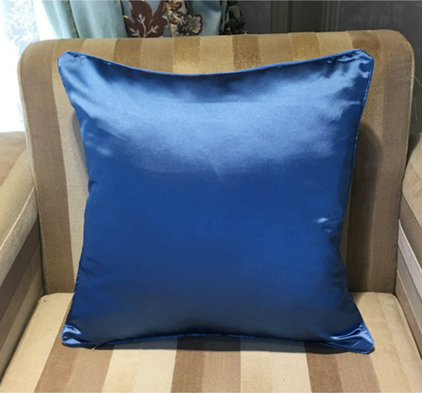 Sapphire Blue & Gold Cushion - 45 x 45cm - Jasmine and Jade Interiors