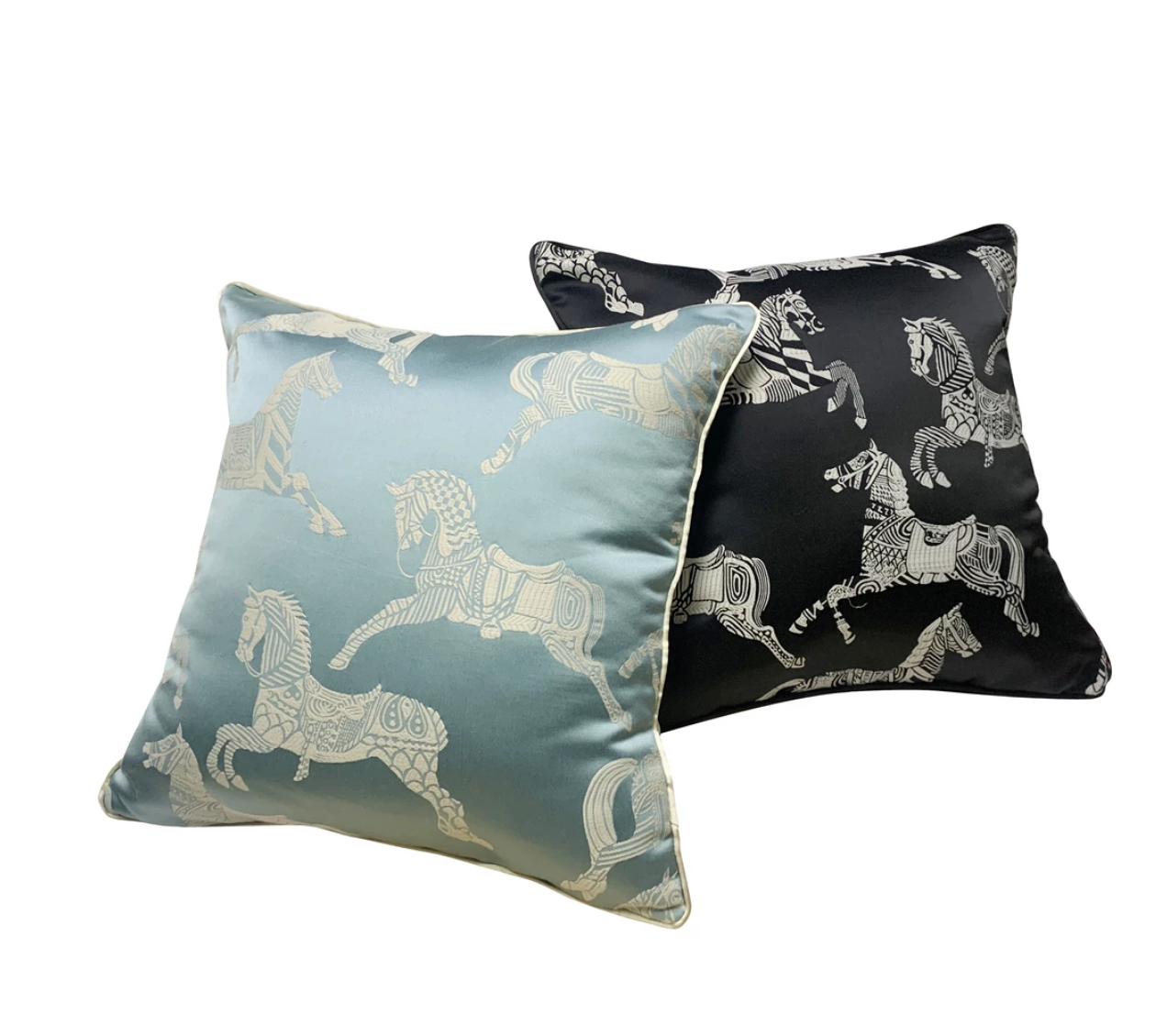Jacquard Woven Horse Cushion - 45 x 45cm - Jasmine and Jade Interiors
