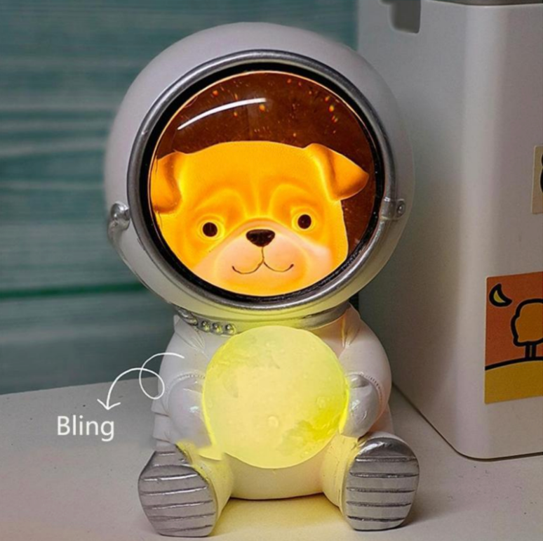 Cute Animal Astronaut Nightlight - Kitten, Puppy or Bear - Jasmine and Jade Interiors