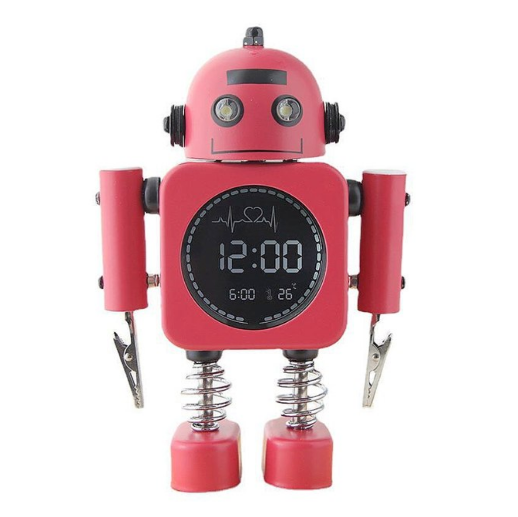 Retro Robot Alarm Clock with Light up Eyes - 5 Colours - Jasmine and Jade Interiors