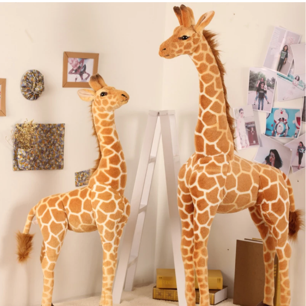 Realistic Giant Plush Toy Giraffe - Jasmine and Jade Interiors