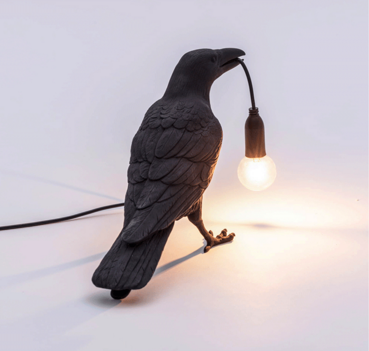 Nordic Raven Table Lamp  - Black or White - Jasmine and Jade Interiors