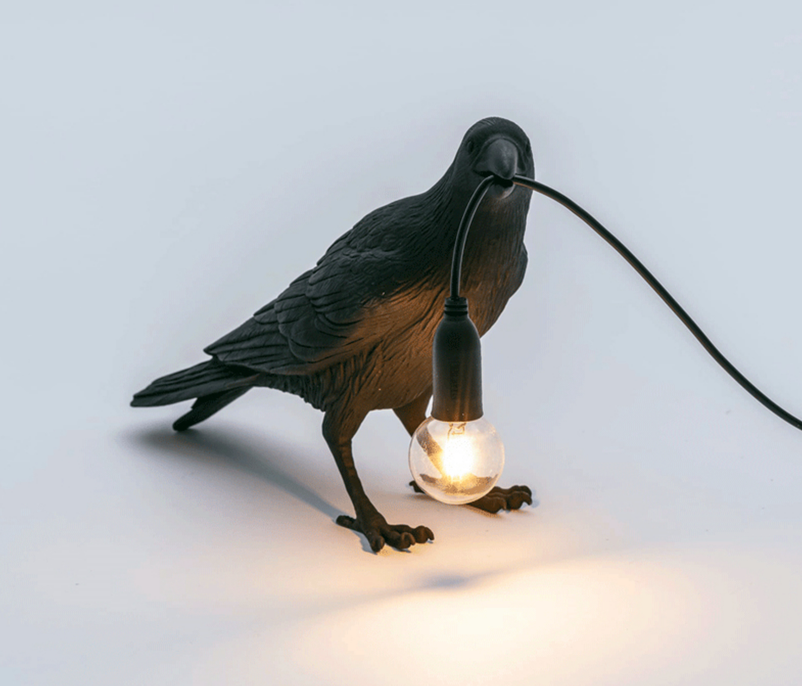 Nordic Raven Table Lamp  - Black or White - Jasmine and Jade Interiors