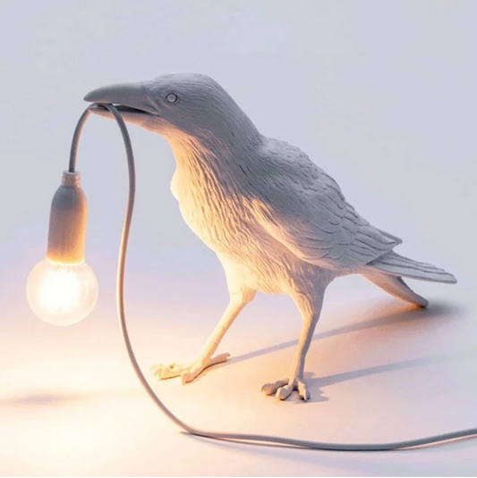 Nordic Raven Table Lamp  - Black or White - Jasmine and Jade Interiors