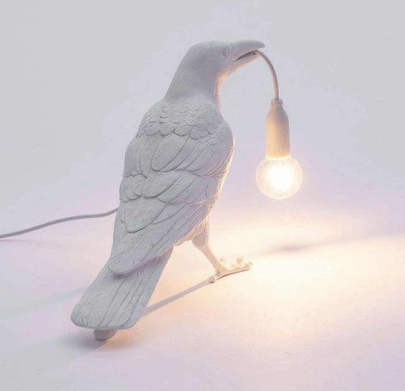 Nordic Raven Table Lamp  - Black or White - Jasmine and Jade Interiors