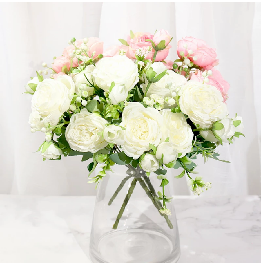 Silk Peony Artificial Flowers - 5 Colours - Jasmine and Jade Interiors
