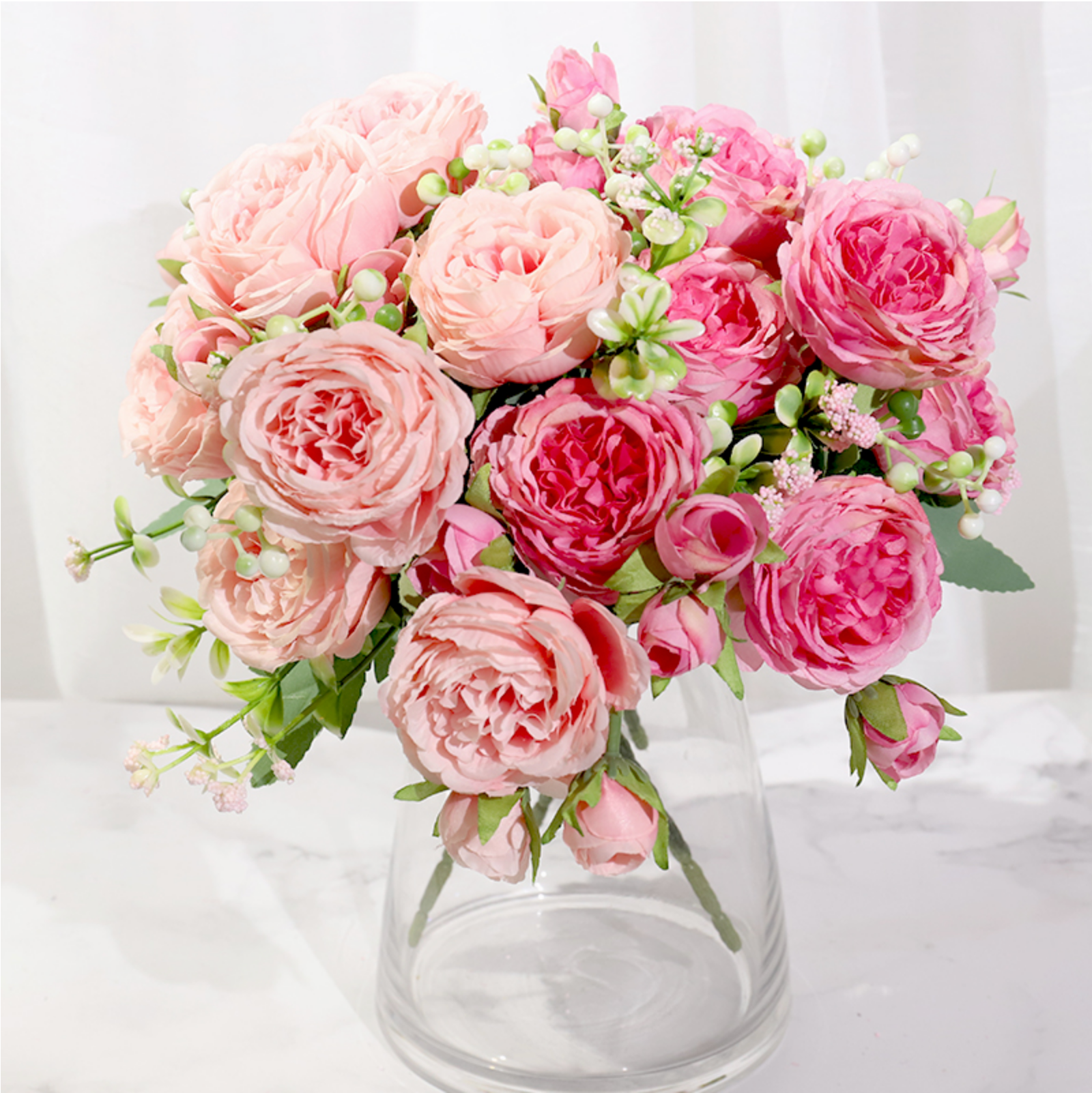 Silk Peony Artificial Flowers - 5 Colours - Jasmine and Jade Interiors