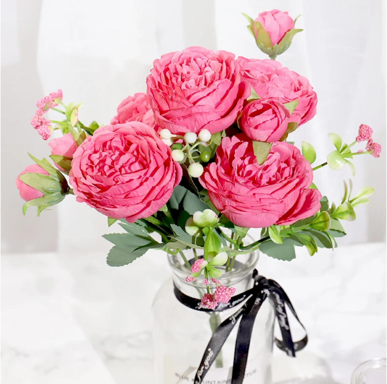 Silk Peony Artificial Flowers - 5 Colours - Jasmine and Jade Interiors