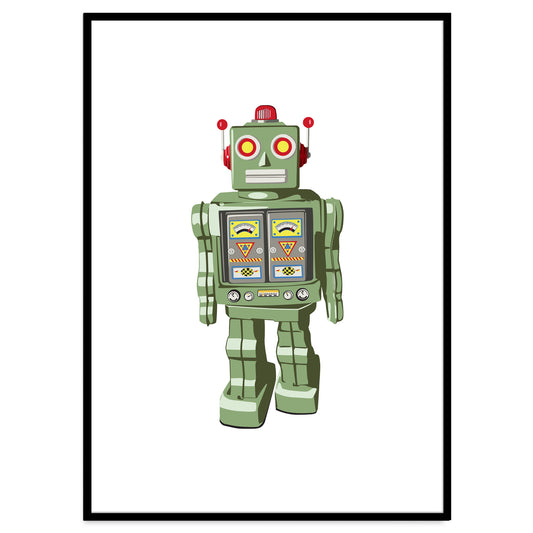 Tik Tok the Robot Art Print - Jasmine and Jade Interiors