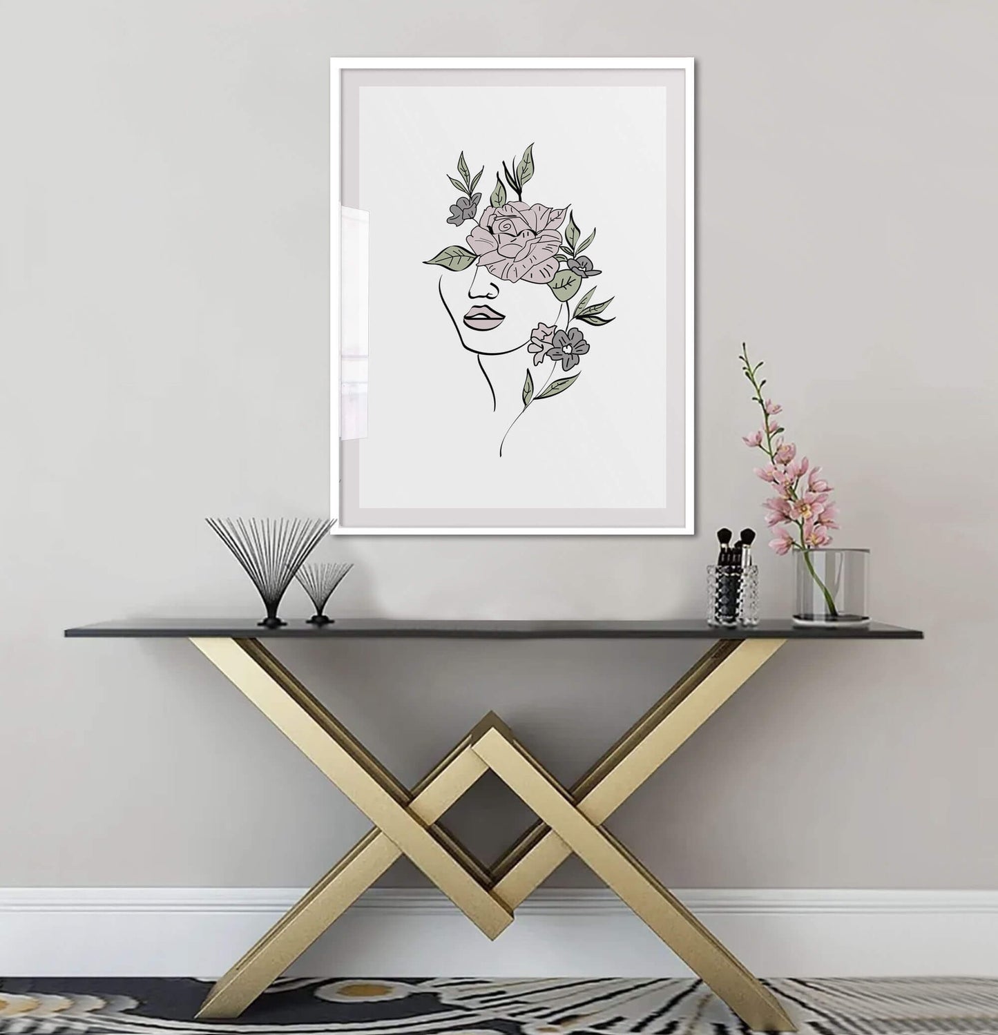 Boho Flower Lady Art Print