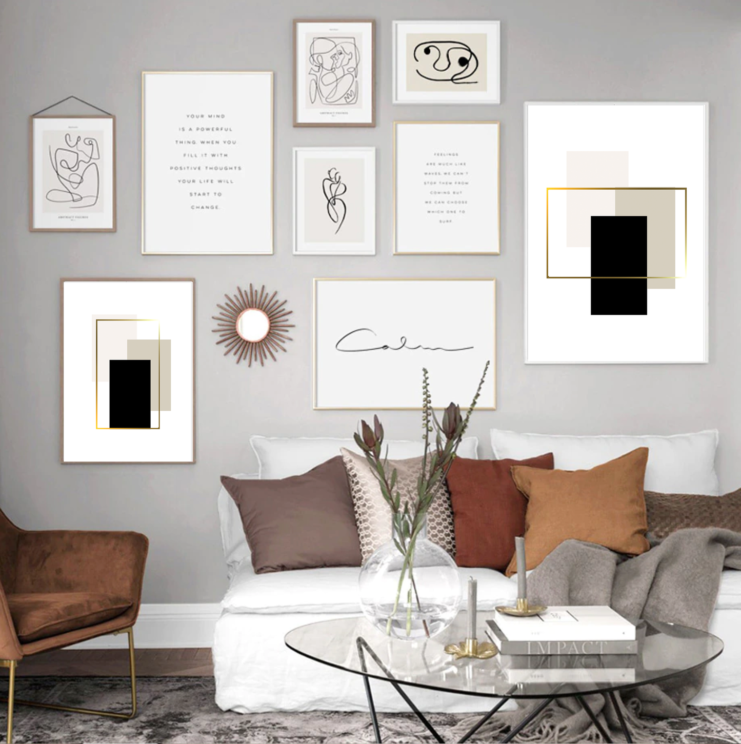 Contempo Gold Art Print (B) - Jasmine and Jade Interiors