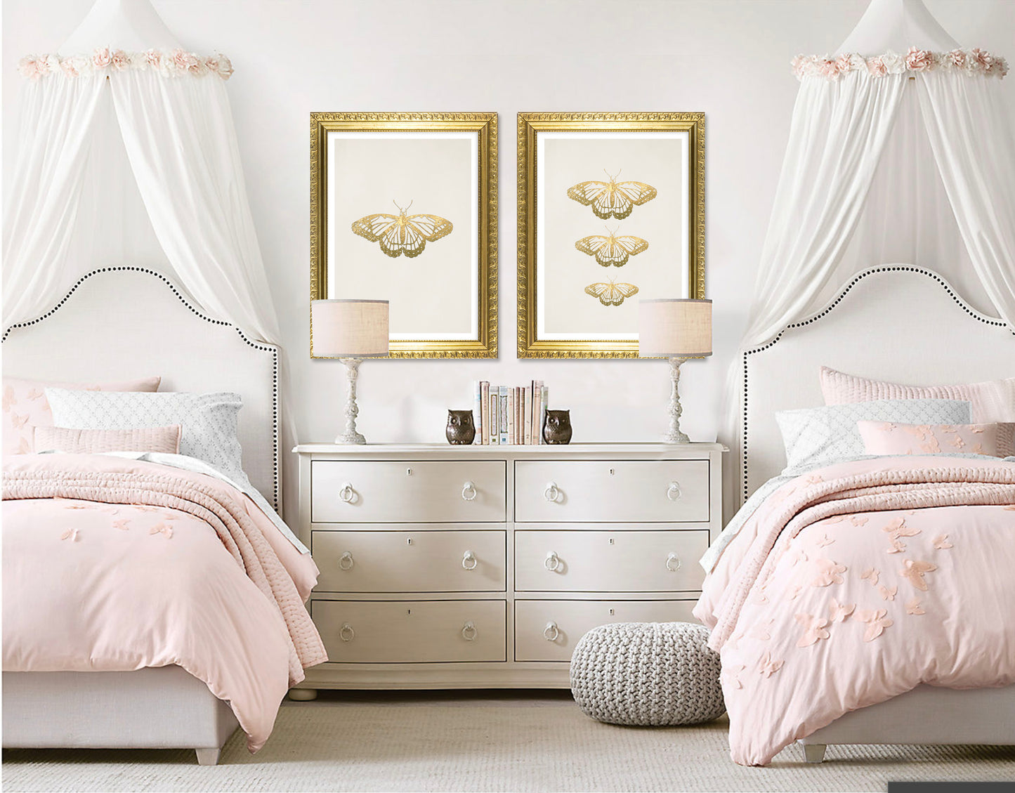 Gold Butterflies Art Print - Jasmine and Jade Interiors