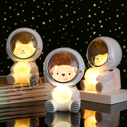 Cute Animal Astronaut Nightlight - Kitten, Puppy or Bear - Jasmine and Jade Interiors