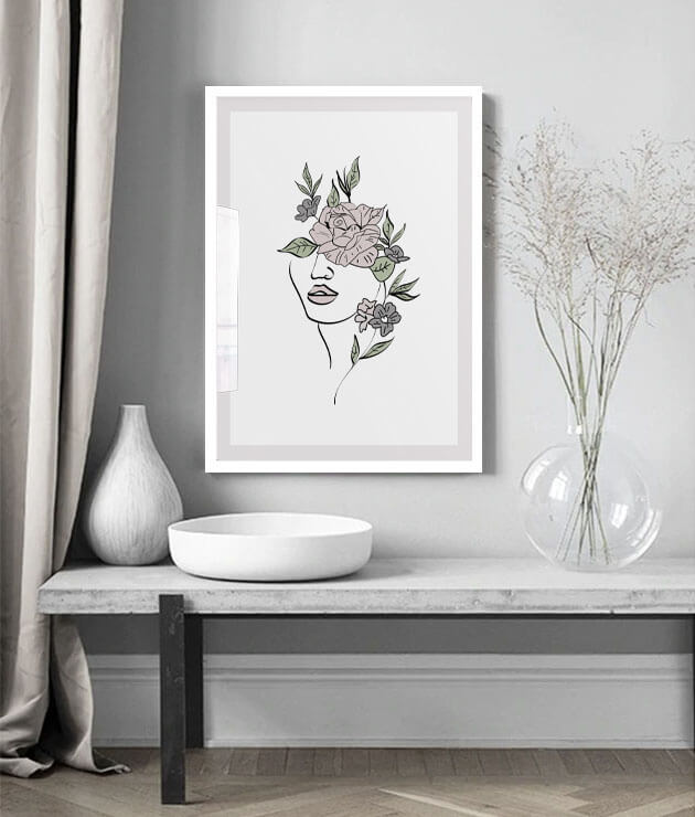 Boho Flower Lady Art Print