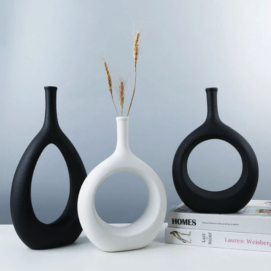 Boho Decor Black or White Vases - Jasmine and Jade Interiors
