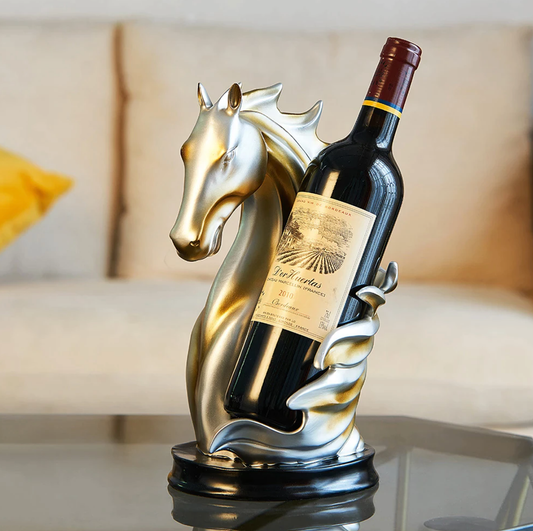 Gold or Blue Horse Wine Bottle Holder - Jasmine and Jade Interiors