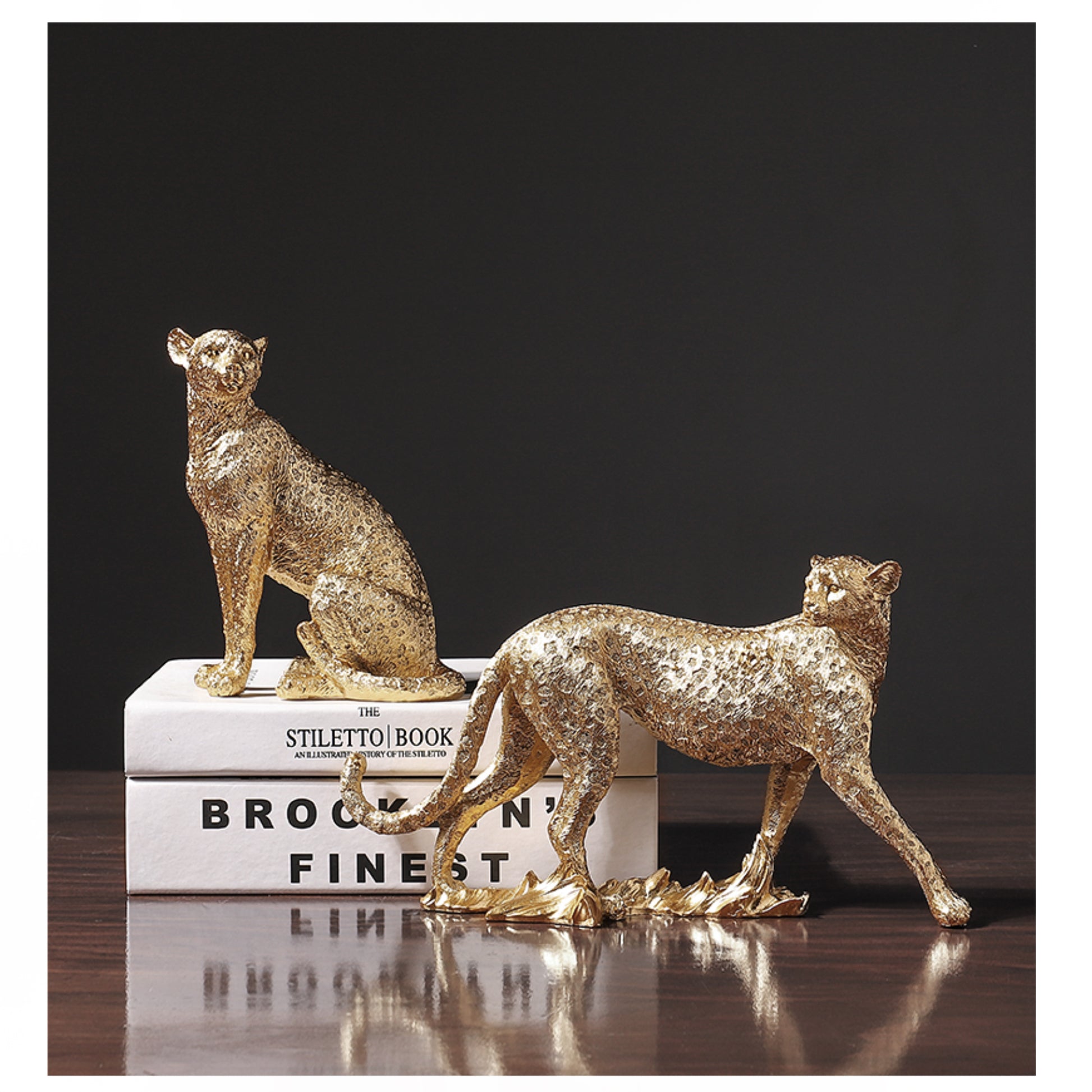 Golden Leopard Ornaments - Jasmine and Jade Interiors