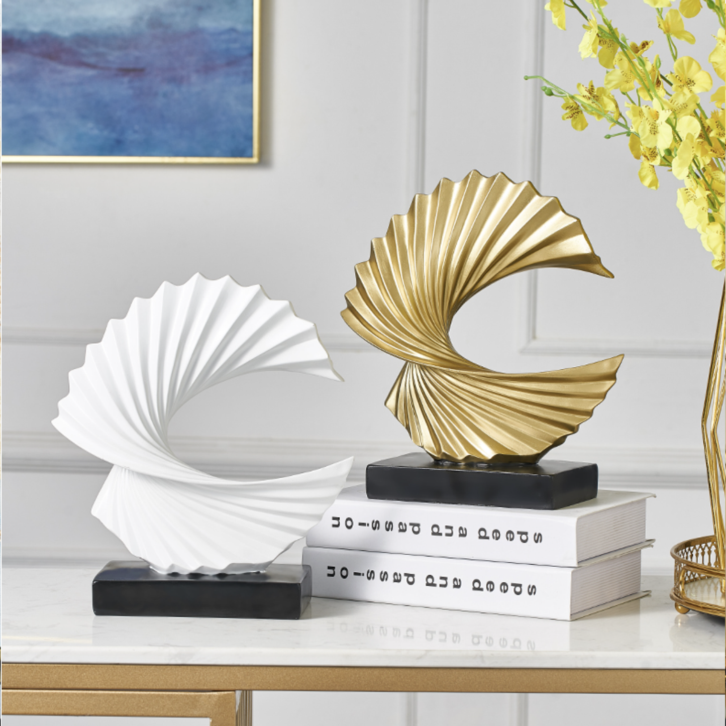 Modern Wave Sculptures - Jasmine and Jade Interiors
