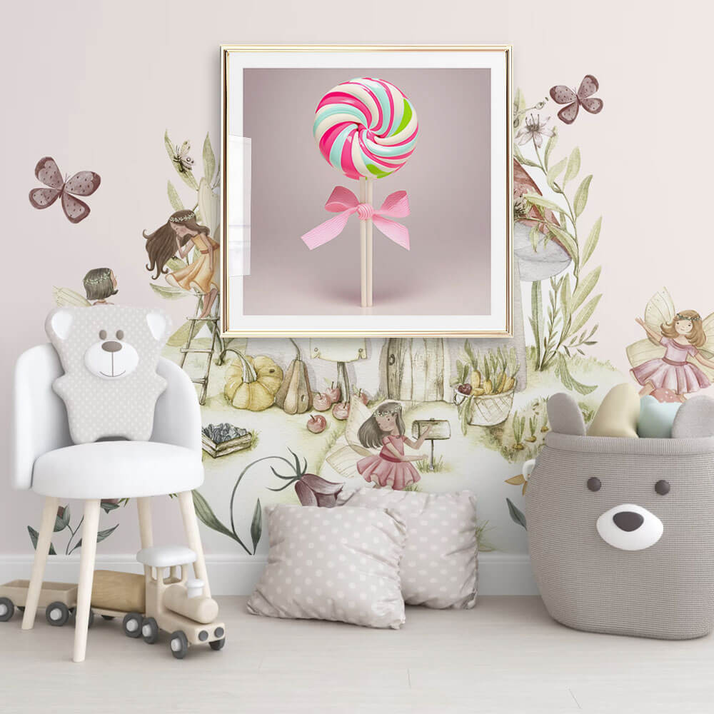 Priontáil Ealaíne Stripey Lollipop