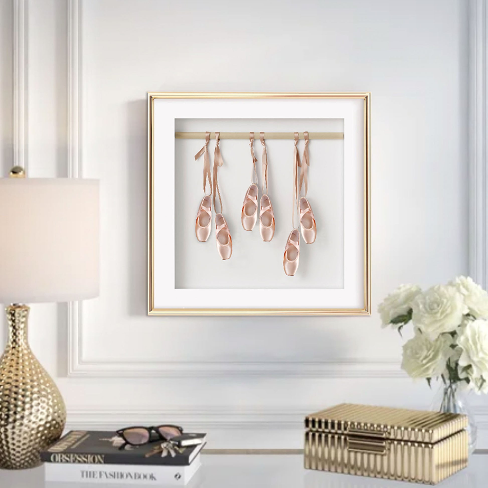 Pink Ballet Dancer Slippers Art Print