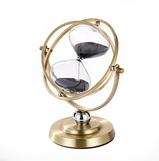 Gold Hourglass Timer - White or Black Sand