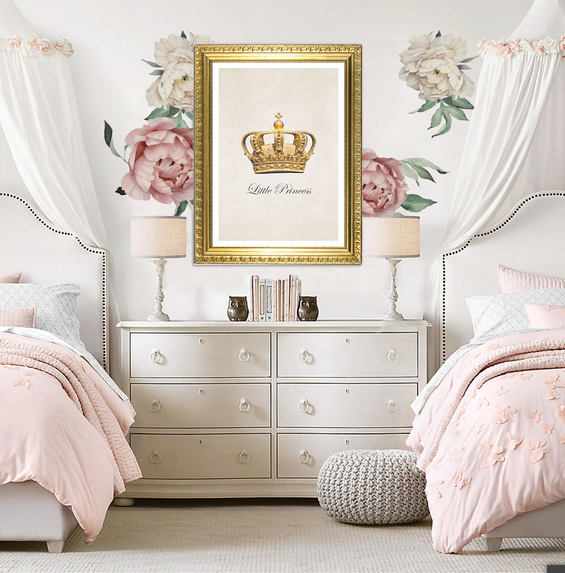Peony Flower Wall Decals - 2 Colours - Jasmine and Jade Interiors