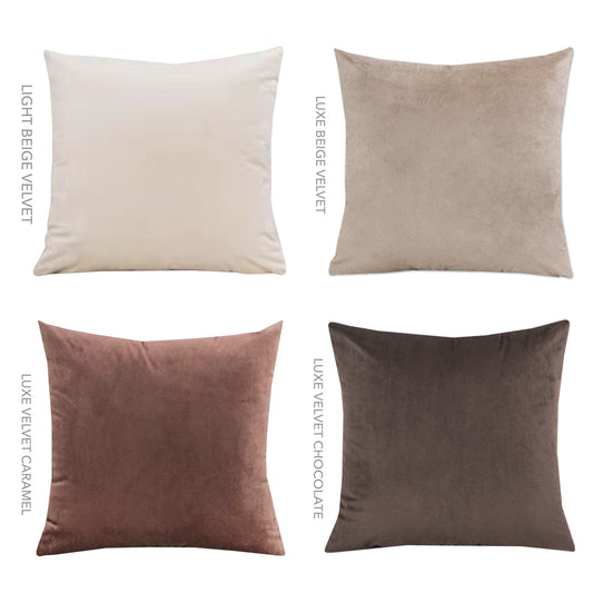 Luxe Velvet Cushions  - Light Beige - 18 Colours - Jasmine and Jade Interiors